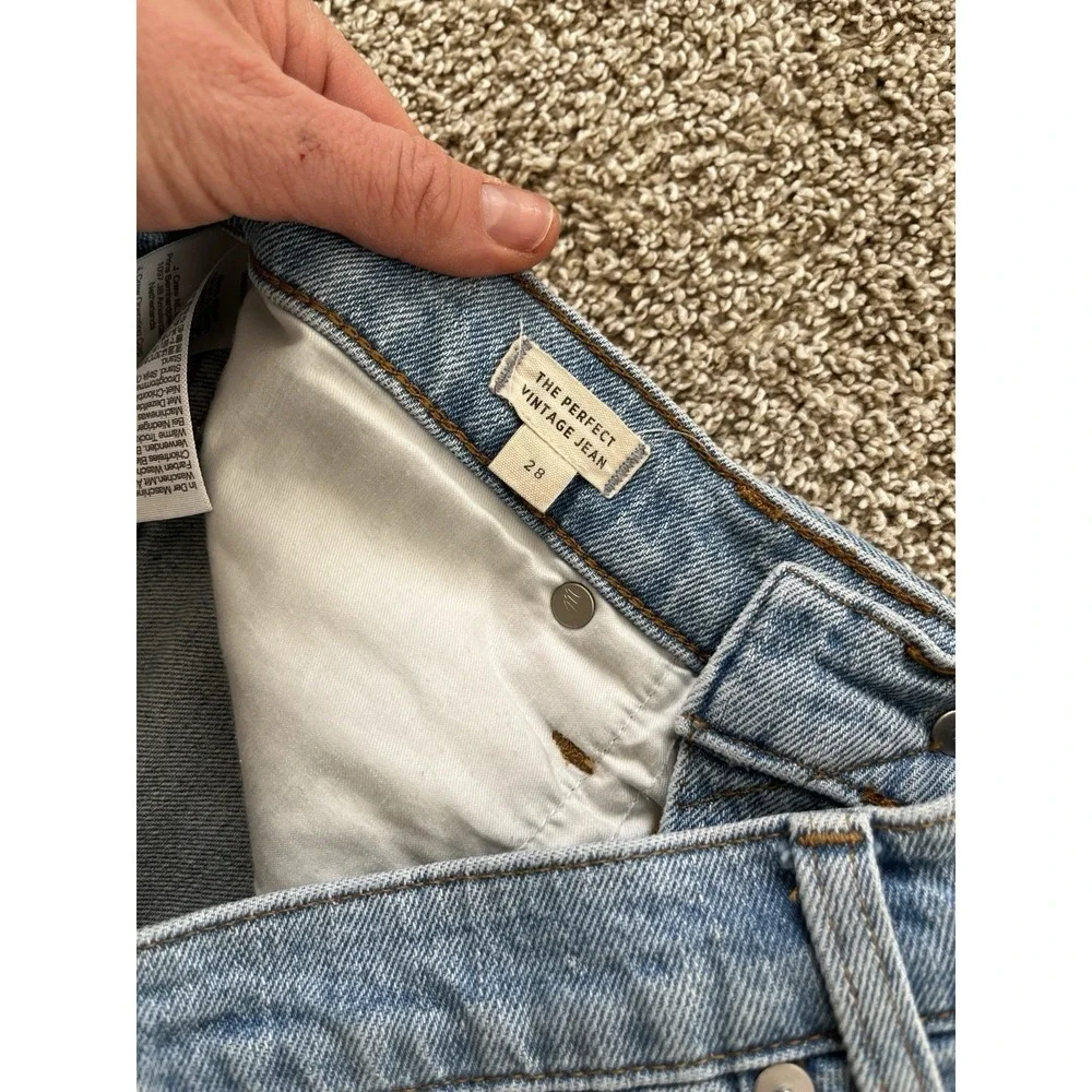 Madewell the Perfect Vintage Denim Jeans Medium Light Wash Straight 28 High Rise - Picture 9 of 9
